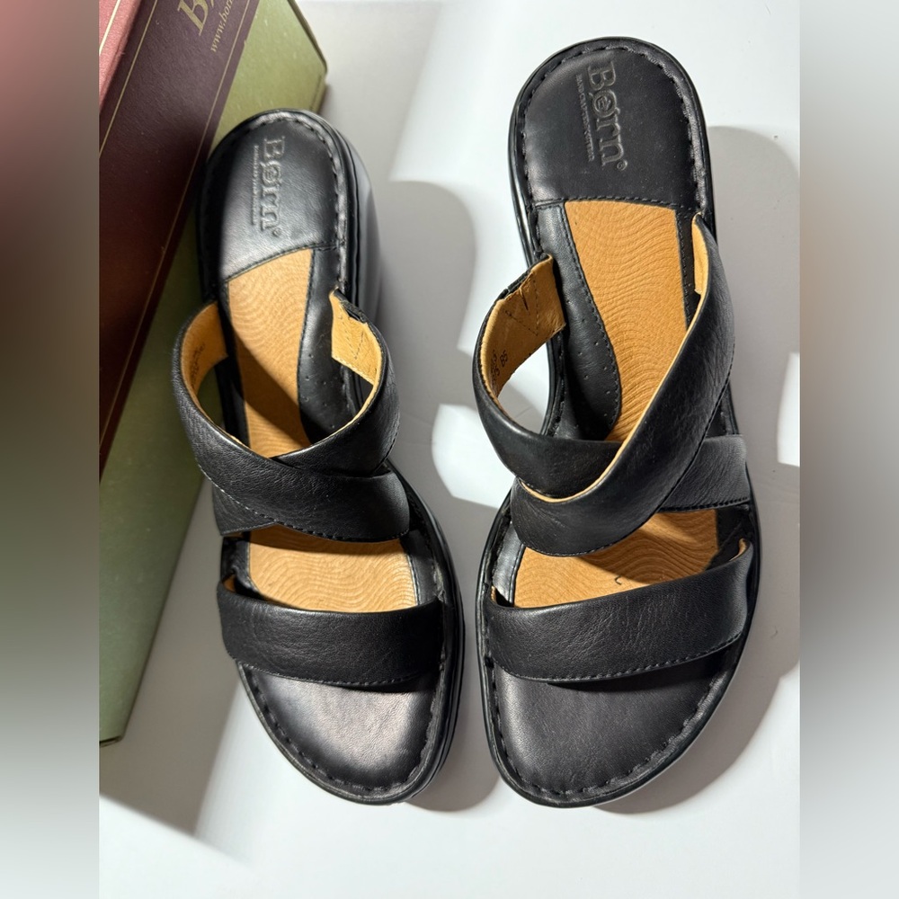 Born Sandals Black Woman’s Size 9 Orig Box - Picture 3 of 9